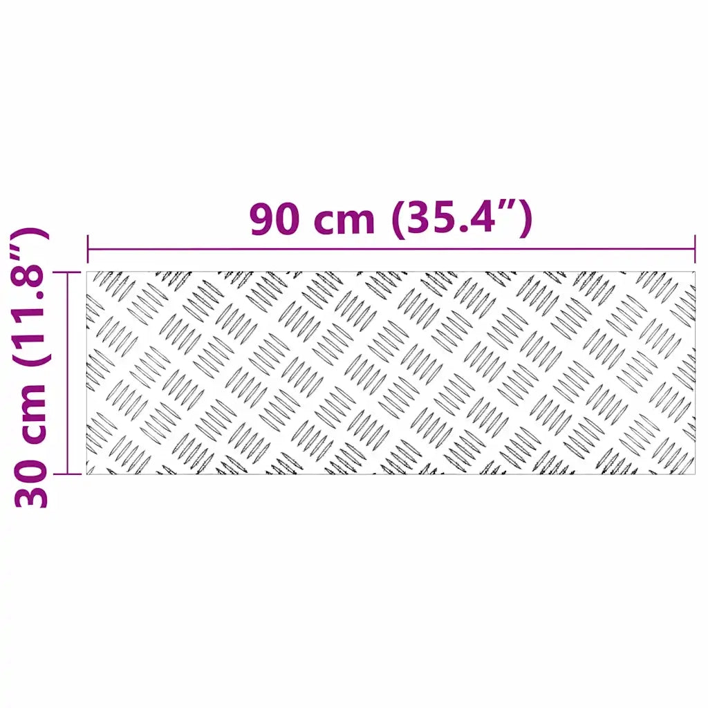 Gradini per Scale 4 pz | Tappetini per scale autoadesivi Argento 90 x 30 cm Alluminio