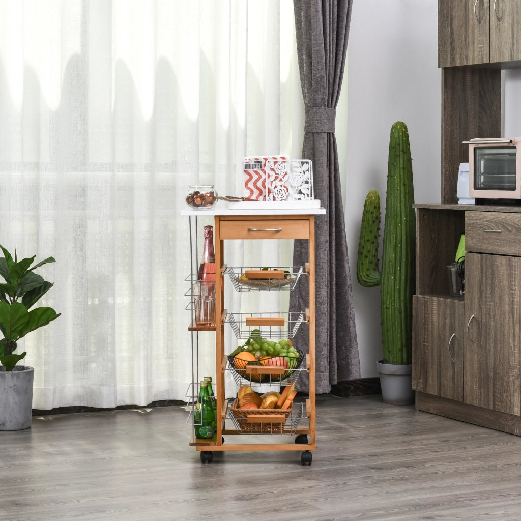 Carrello da cucina con cassetto e cestelli ¨C zephmum ¨C 47x37x83 cm