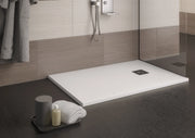 Piatto doccia marmoresina gelcoat pieno bianco h.2,8cm Doliso Elostone Bianco,80x80 cm