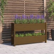 Fioriera Marrone Ambra 112x25x66 cm in Legno Massello di Pino