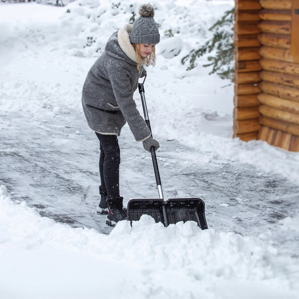 Pala da neve KADAX, grande e robusta, con manico in alluminio, lunga 145 cm.