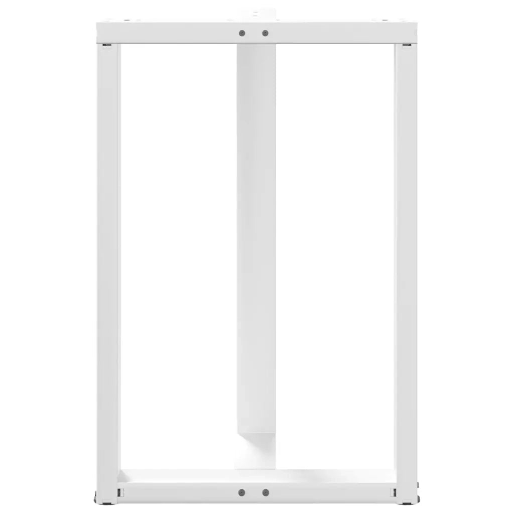 Gambe per tavolo da bar a forma di T 2 pz | Piede del tavolo bianche 60x35x(90-91) cm in acciaio