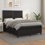 Giroletto a Molle con Materasso Nero 140x190 cm in Similpelle 3142779