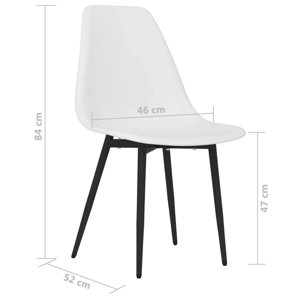 Sedie da Pranzo 4 pz Bianche in PP 338043