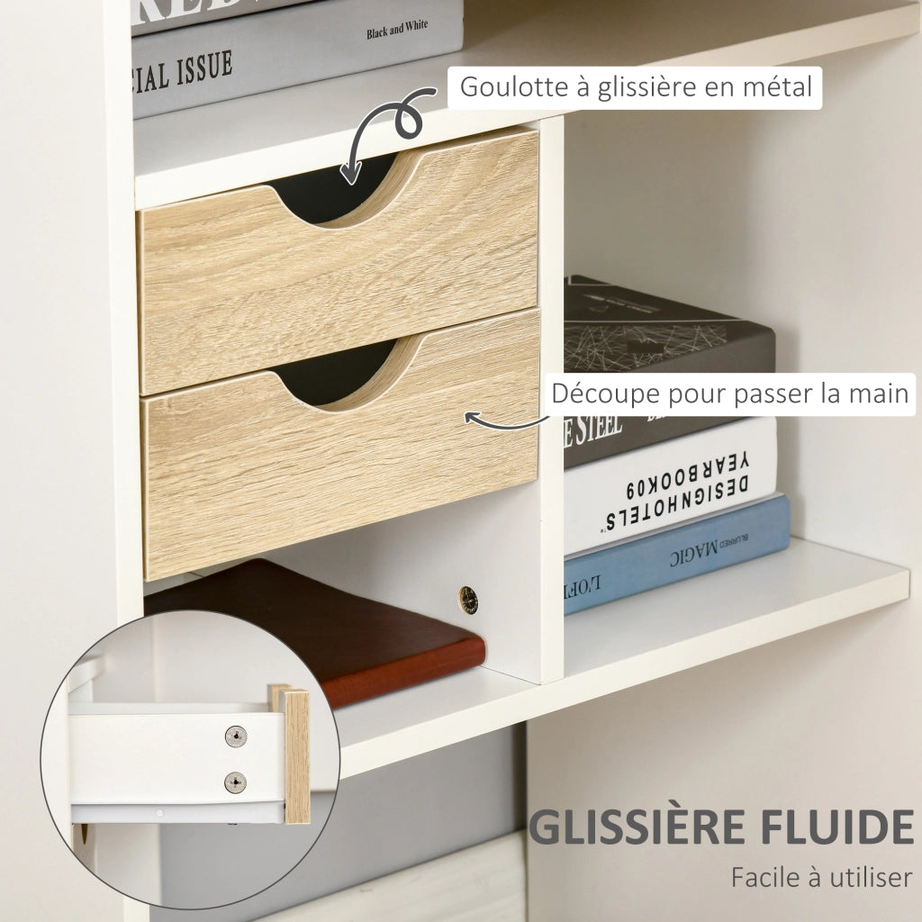 Scrivania angolare con cassetti ¨C zephmum ¨C quercia chiara 120x60x75