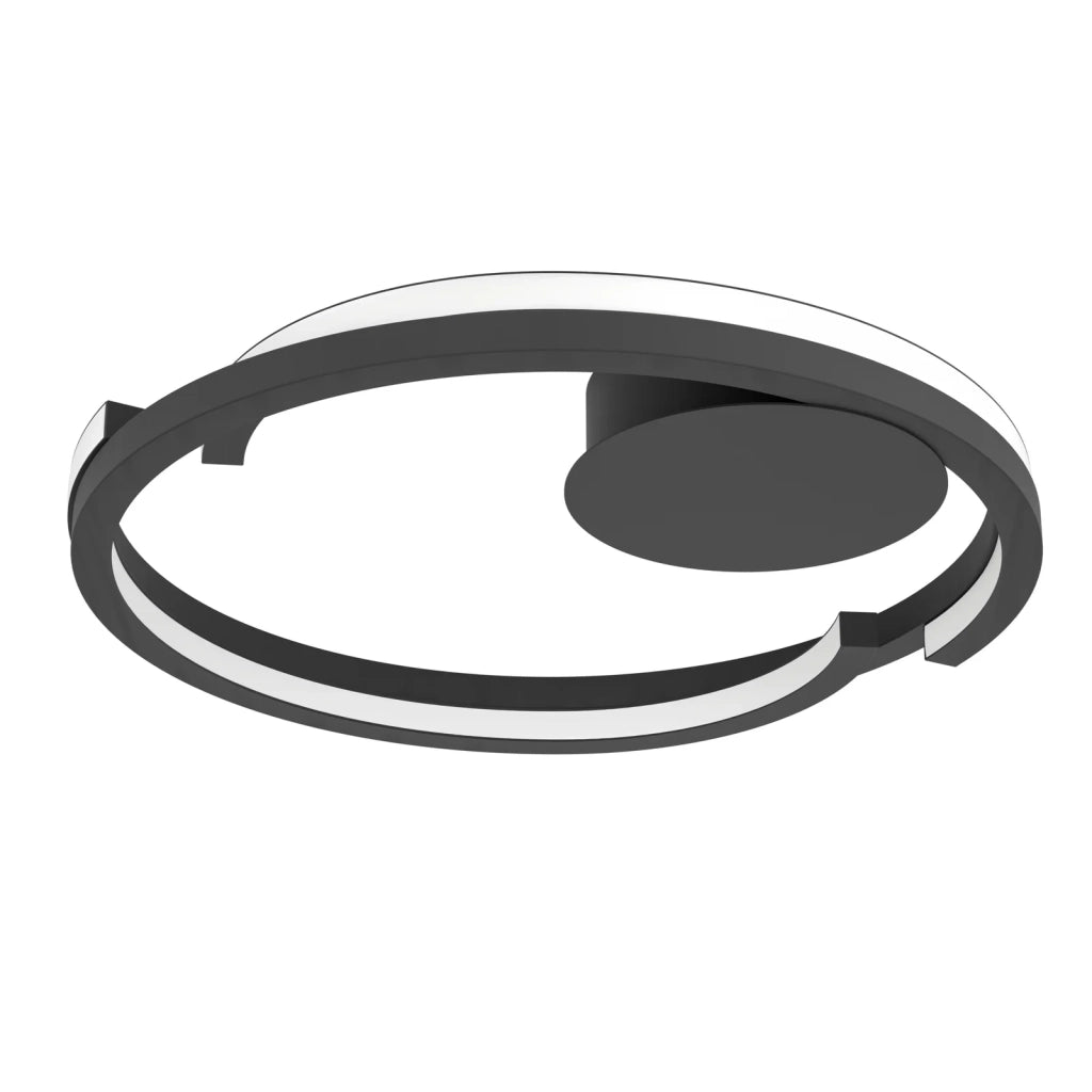 Plafoniera Moderna Mezzomonte Alluminio Nero 2 Luci Led 40W 2220+2220Lm Ip20