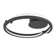 Plafoniera Moderna Mezzomonte Alluminio Nero 2 Luci Led 40W 2220+2220Lm Ip20