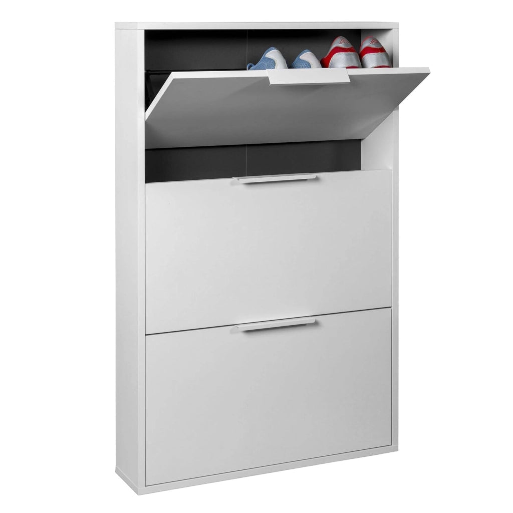 SCARPIERA 3 RIBALTE SINGOLE LINEA 'MEGARA' cm. 15 x 65 x h.105 - bianca  - COMPOSAD