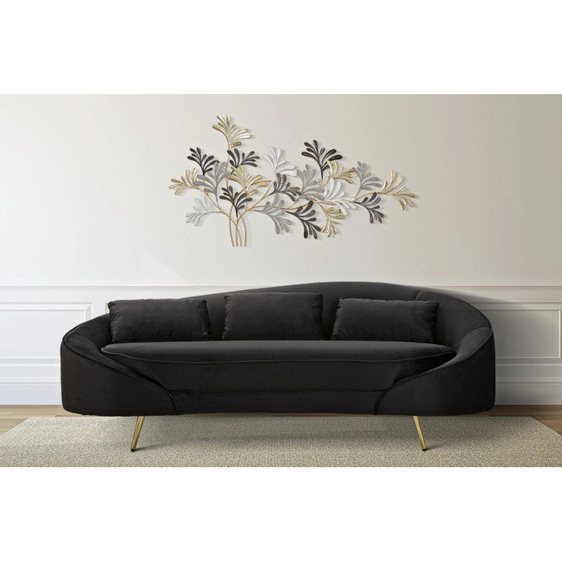 Divano 3 Posti Oslo Con Cuscini Nero cm 185x84x68