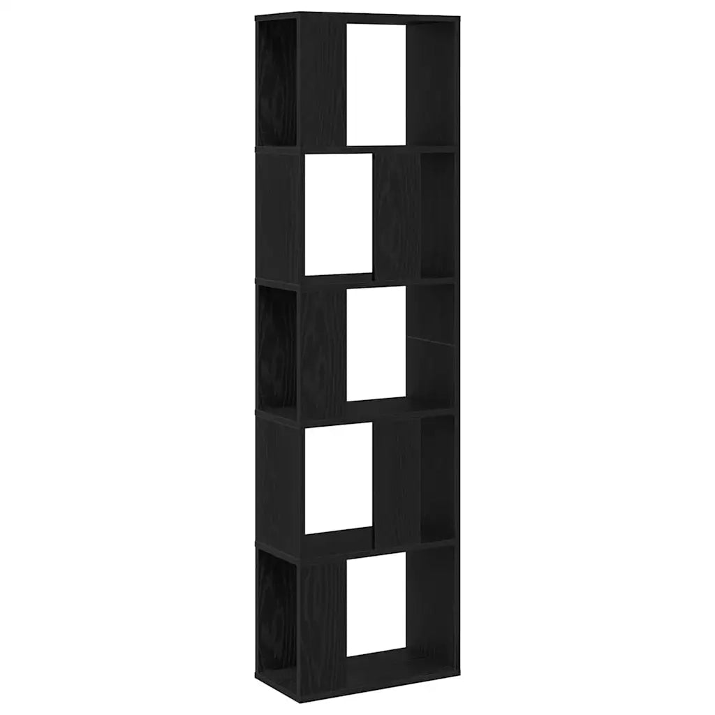 Libreria-Scaffale per Libri-Mobile di Stoccaggio Rovere Nero 45 x 23,5 x 162,5 cm