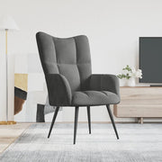 Sedia Relax Grigio Scuro in Velluto 328074