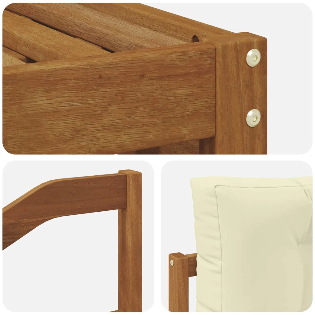 Set di divani da esterno Naturale e Crema 245,5 x 162,5 x 73 cm