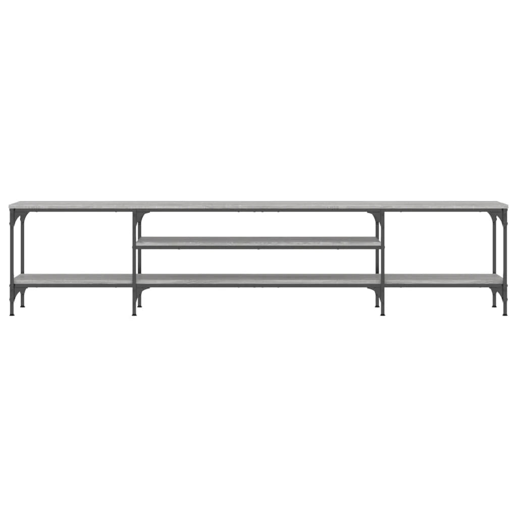 Mobile TV multimediale mensola per TV credenza per TV sala da pranzo soggiorno camera da letto Sonoma 201 x 35 x 45 cm legno ingegnerizzato e ferro grigio Sonoma 02_0028438