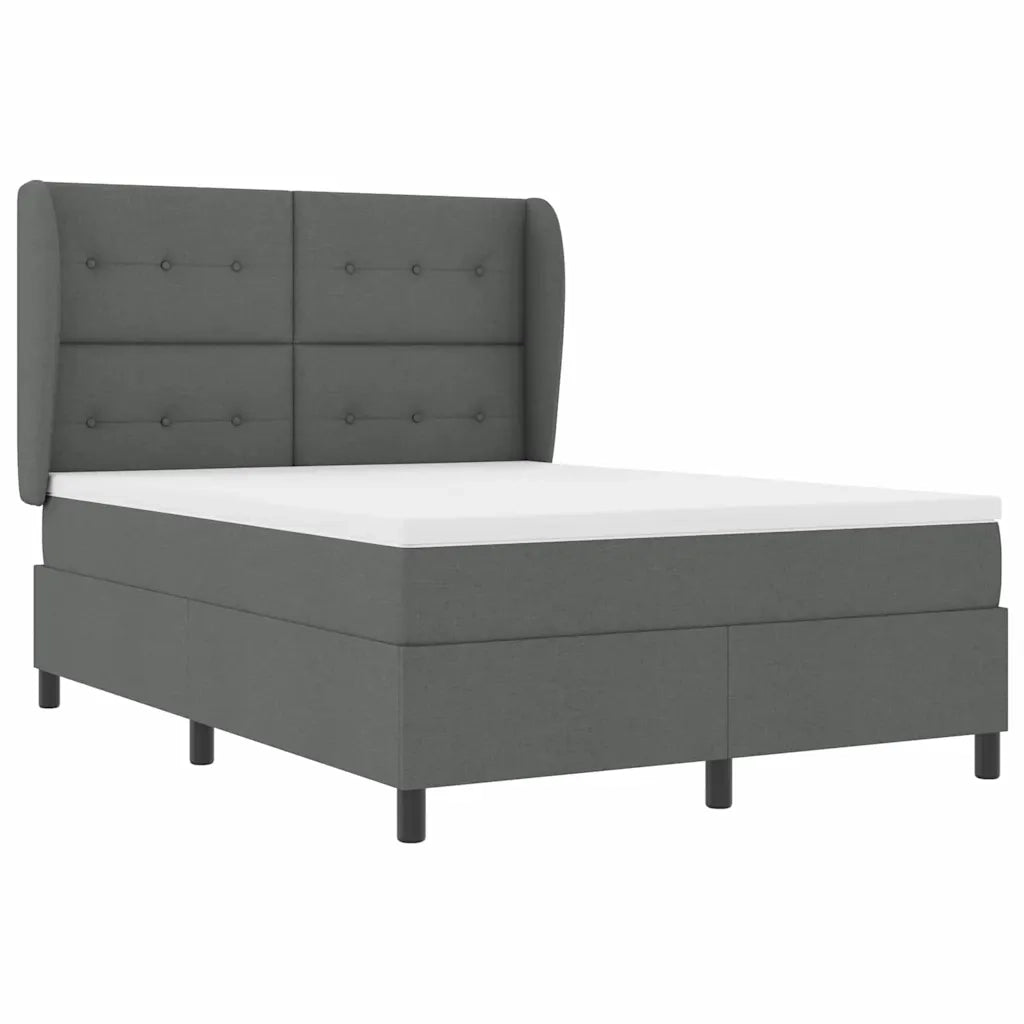 Letto a molle con materasso Grigio scuro 160 x 200 cm Tessuto 3340572