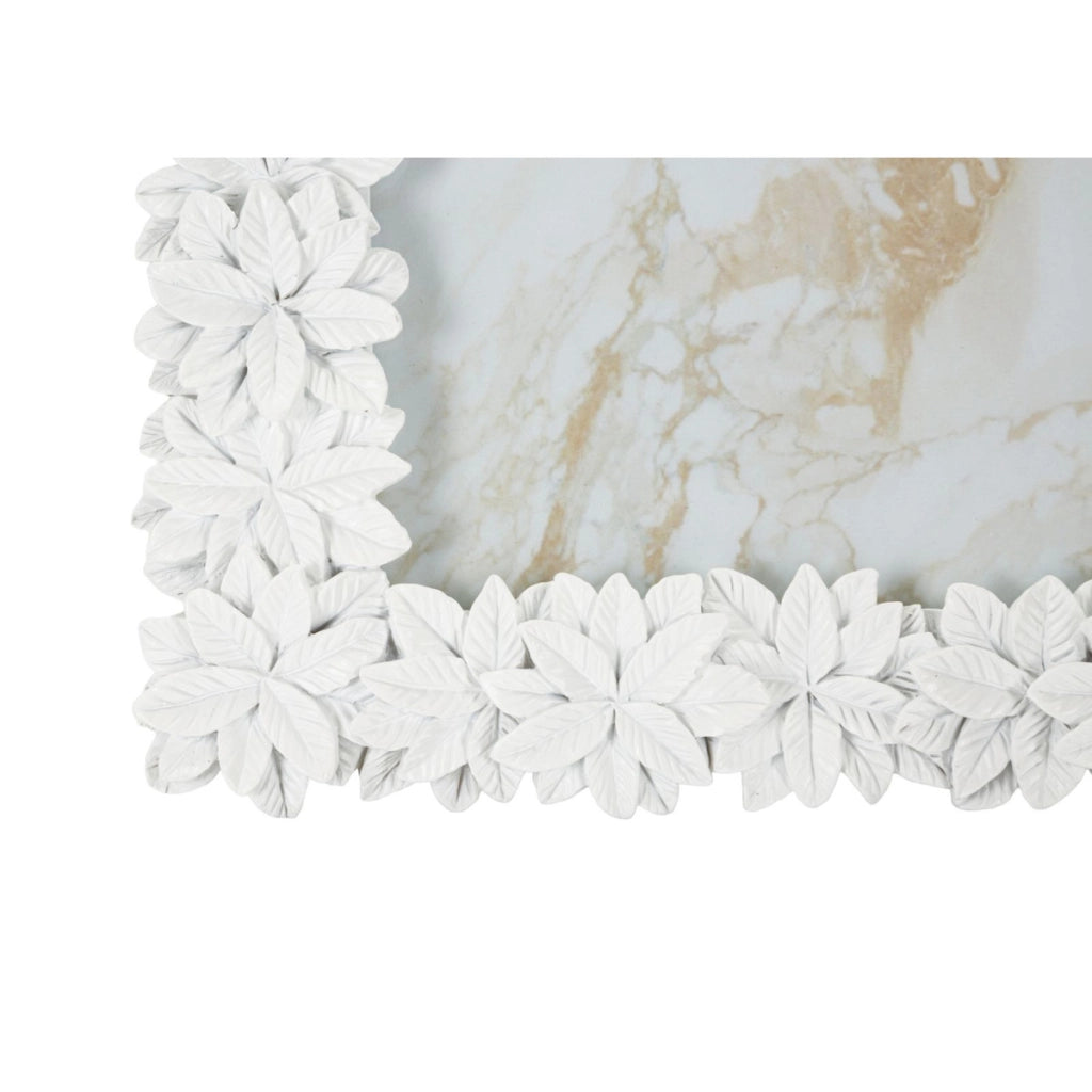 Cornice portafoto Romantica in poliresina effetto gesso bianco
