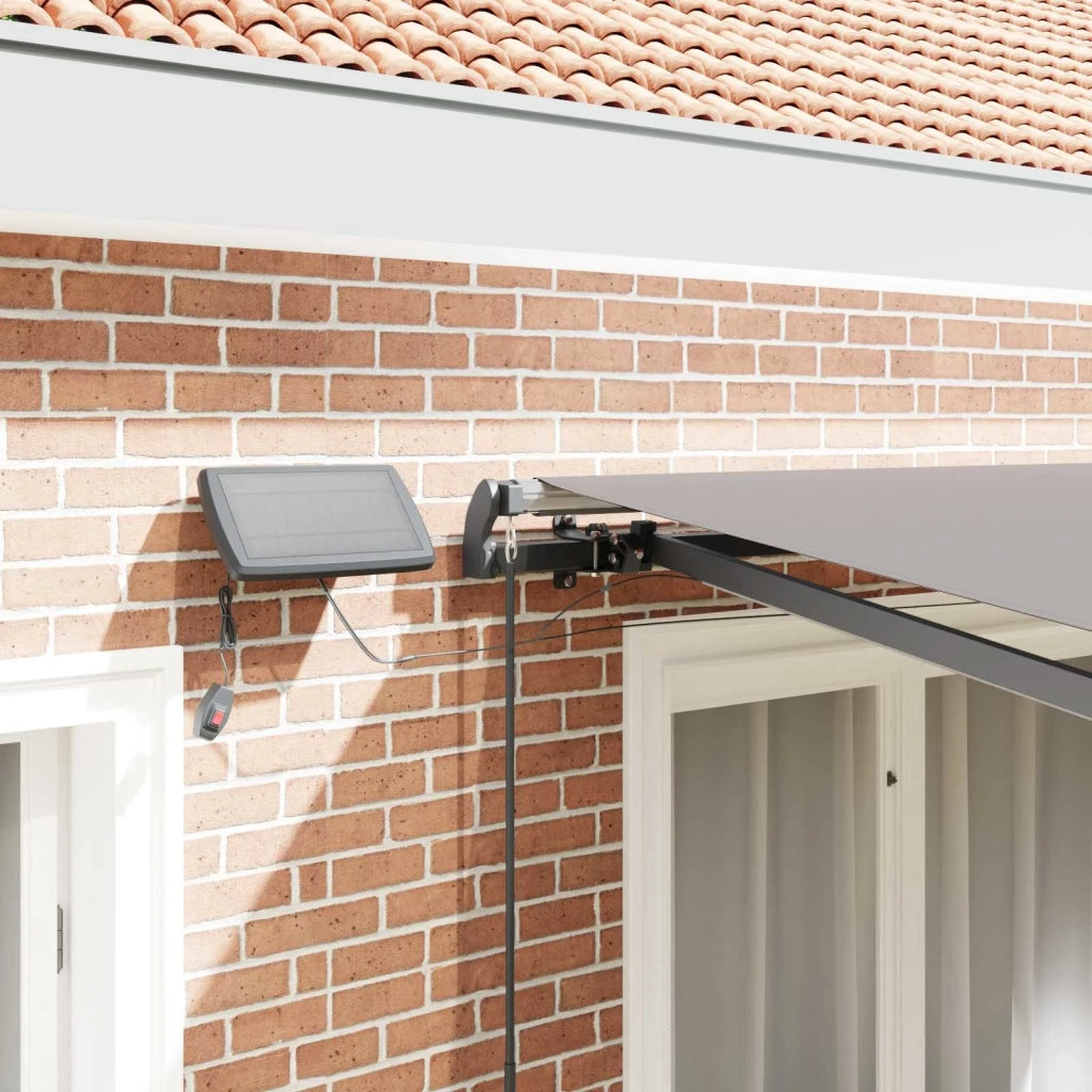 Tenda retrattile-Tenda parasole per balcone Grigio chiaro 300 x 250 cm Tessuto