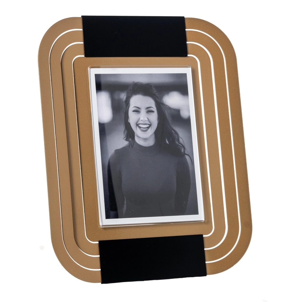 Portafoto di design Tudor grande Giada,oro laccato