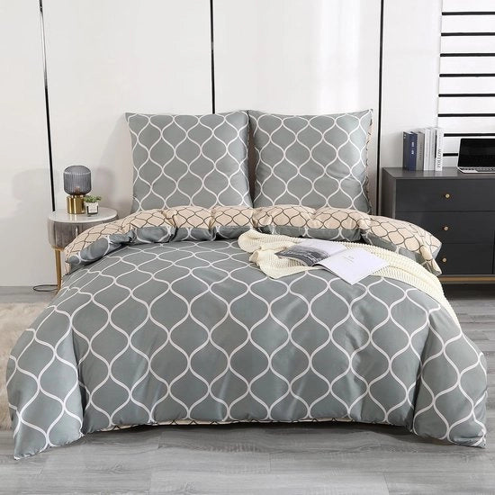 Set di coperte da letto, 135 x 200 cm, 2 pezzi, coperta da letto in microfibra 135 x 200 cm con cuscino 80 x 80 cm, set di coperte da letto moderno con chiusura a zip, stile Marocco