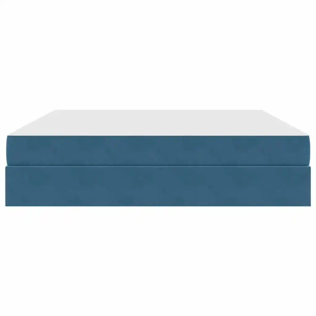 Letto con contenitore e materasso Blu Scuro 160 x 200 cm