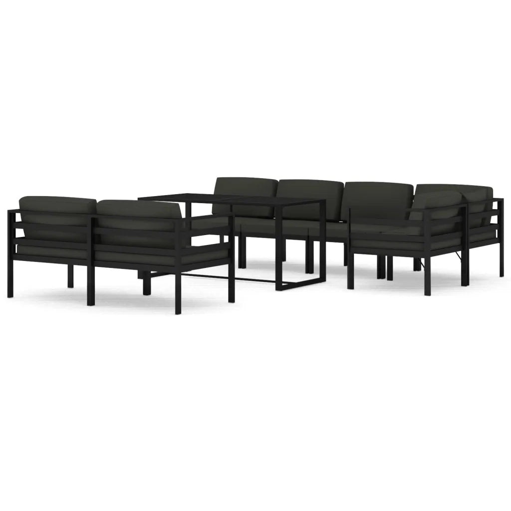 Set Divani da Giardino 8 pz con Cuscini in Alluminio Antracitecod mxl 73617