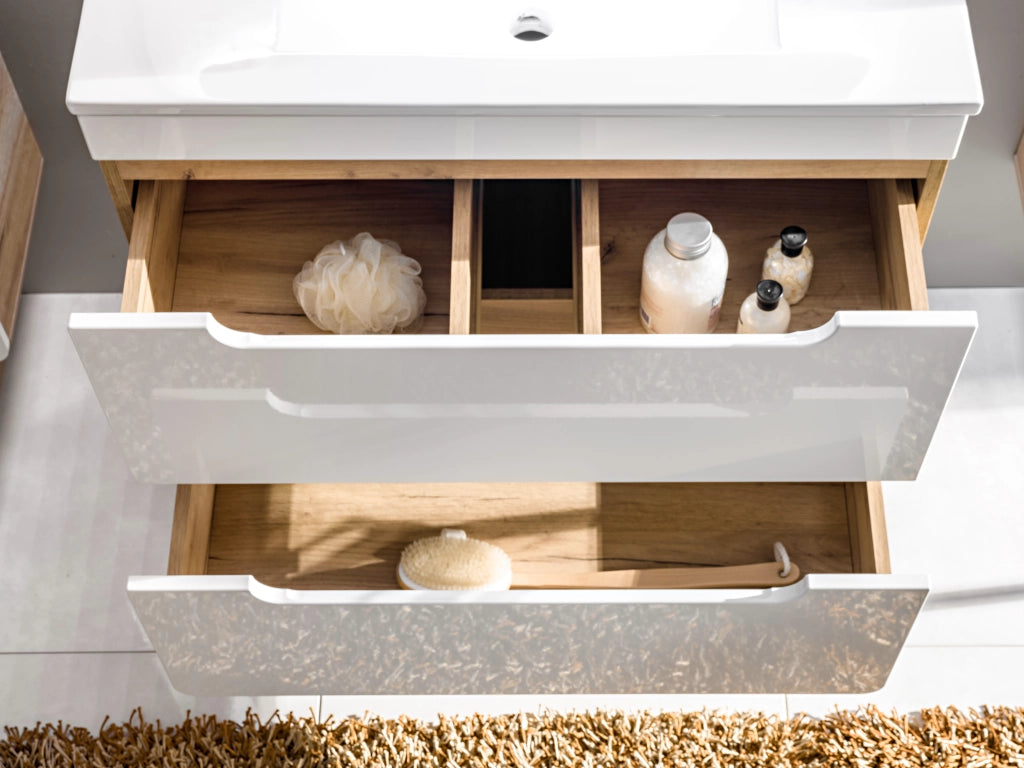 Mobile sottolavabo 50 cm 2 cassetti Aruba White 50 x 59 x 39 cm