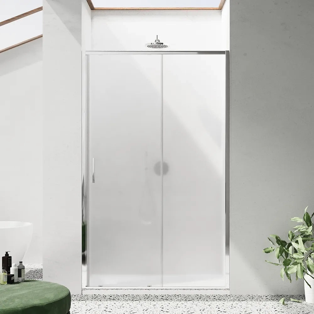 Porta doccia 140cm profili slim cromati vetro 6mm opaco h190 | Portofino