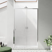 Porta doccia 140cm profili slim cromati vetro 6mm opaco h190 | Portofino