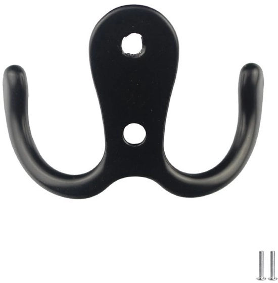 Hanger a muro a doppia testa in acciaio inossidabile con griglia di sostegno, design vintage, robusto e resistente all'usura.