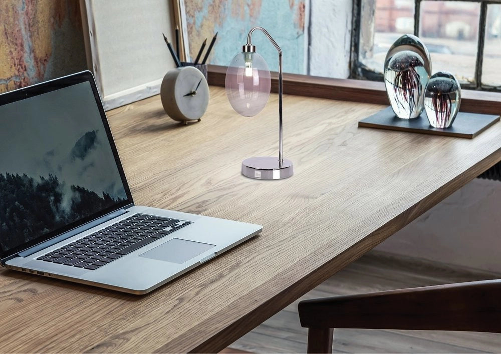 Lampada da tavolo Candellux Lukka cromata vetro G9 36cm