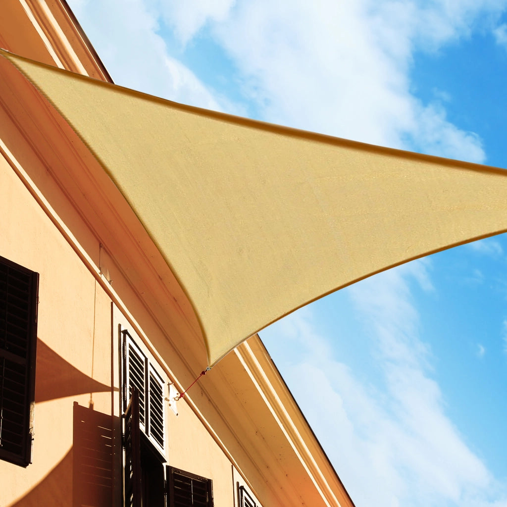 Tenda da sole triangolare ¨C zephmum ¨C 4x4x4 m, giallo, PE e acciaio