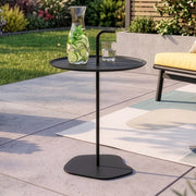Tavolino Rotondo da Giardino Calimera con Manico - Nero casa.pro