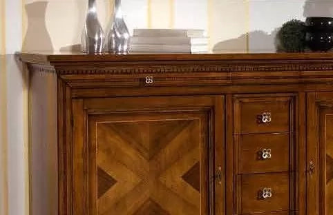 Madia credenza 2 ante 6 cassetti noce bassano l.210 p.53 h. 115 - Mobili 2G