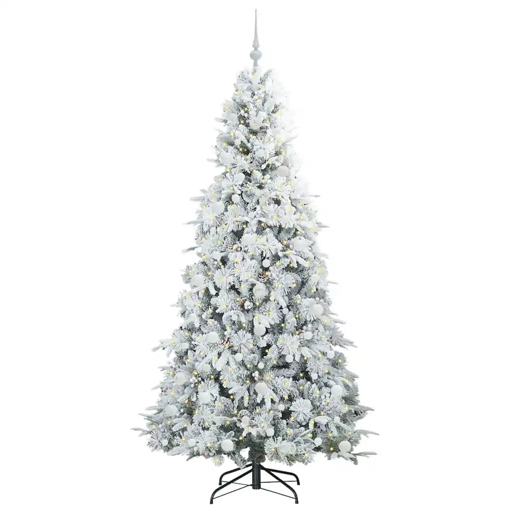 Albero di Natale | Decorazioni natalizie Artificiale con Rami Pieghevoli Bianco 210 cm