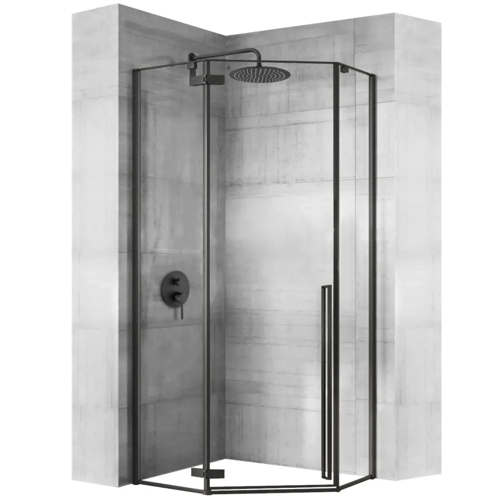 Cabina Doccia Diamond Black Mat 90x90 con piatto doccia Diamond