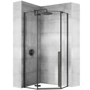 Cabina Doccia Diamond Black Mat 90x90 con piatto doccia Diamond