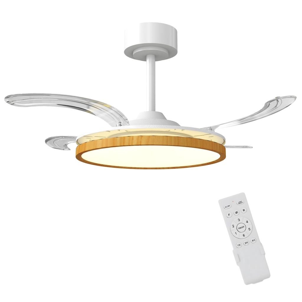 Ventilatore a Soffitto con Luce e Telecomando ¨C zephmum ¨C Legno Naturale 95 cm