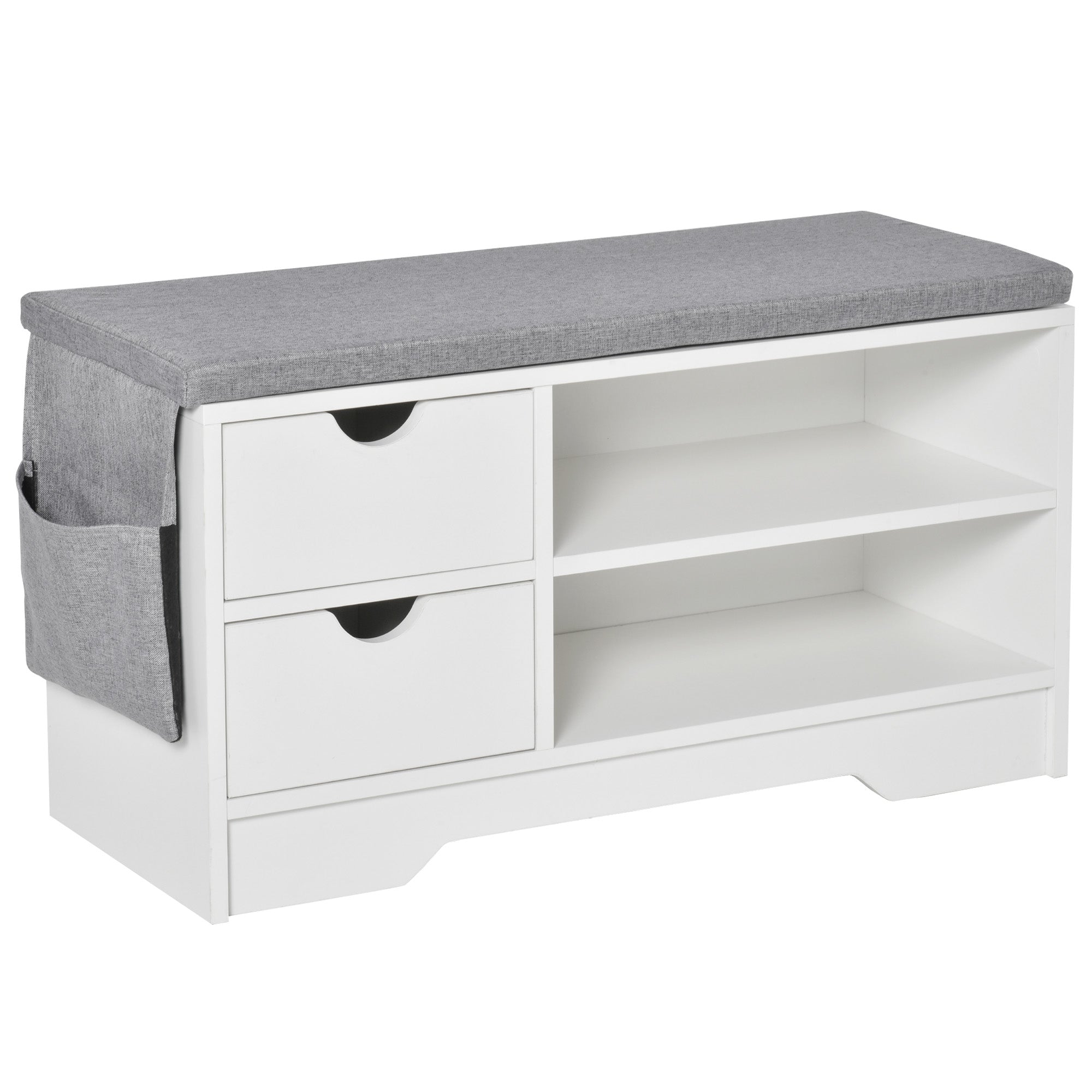 Scarpiera Salvaspazio in Legno Capacità 4 Paia 80.5 x 30.5 x 43.5 cm Bianca