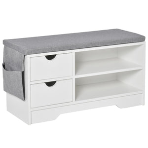 Scarpiera Salvaspazio in Legno Capacità 4 Paia 80.5 x 30.5 x 43.5 cm Bianca