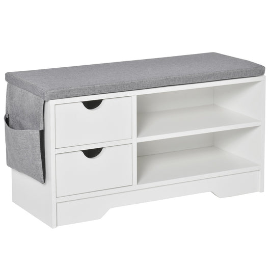 Scarpiera Salvaspazio in Legno Capacità 4 Paia 80.5 x 30.5 x 43.5 cm Bianca