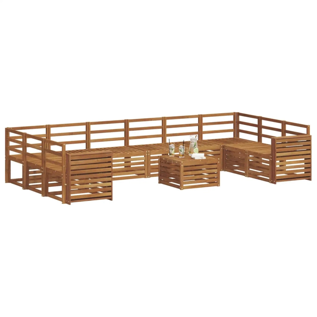 Set di divani da esterno 11 pcs Naturale