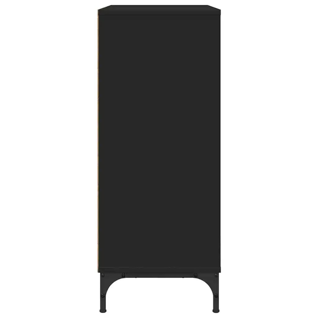 Credenza con cassetto Nero 79,5 x 33 x 82 cm Legno multistrato 883435