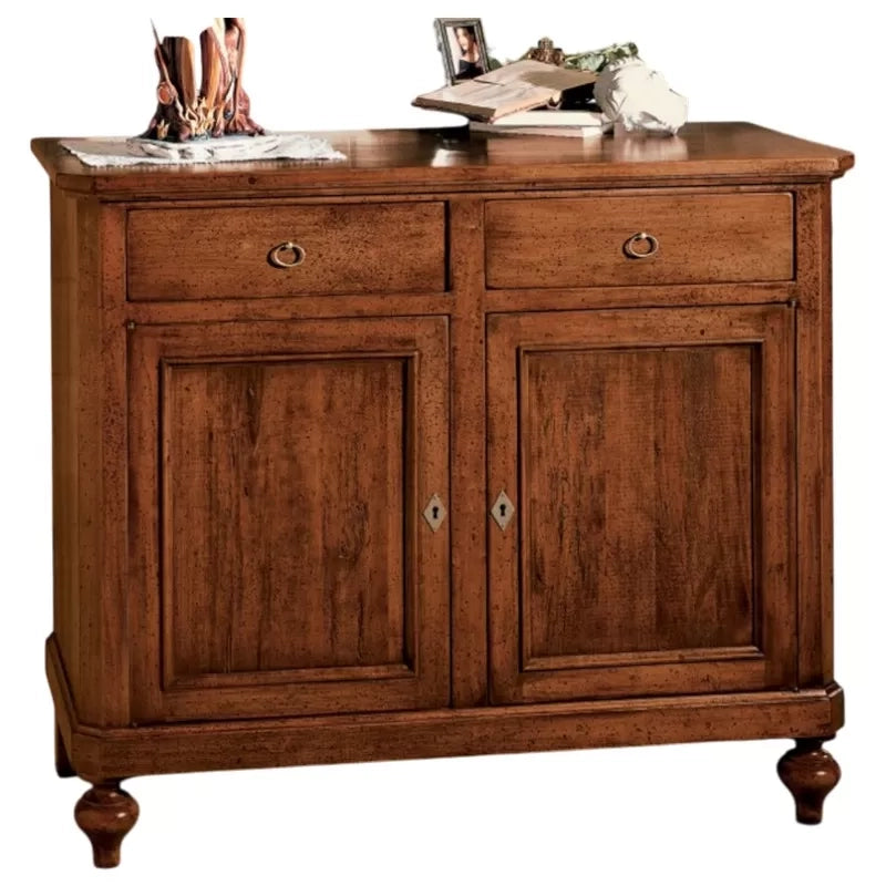 Credenza 2 porte in legno noce arte povera 112x49x98 (1100) - Mobili 2G
