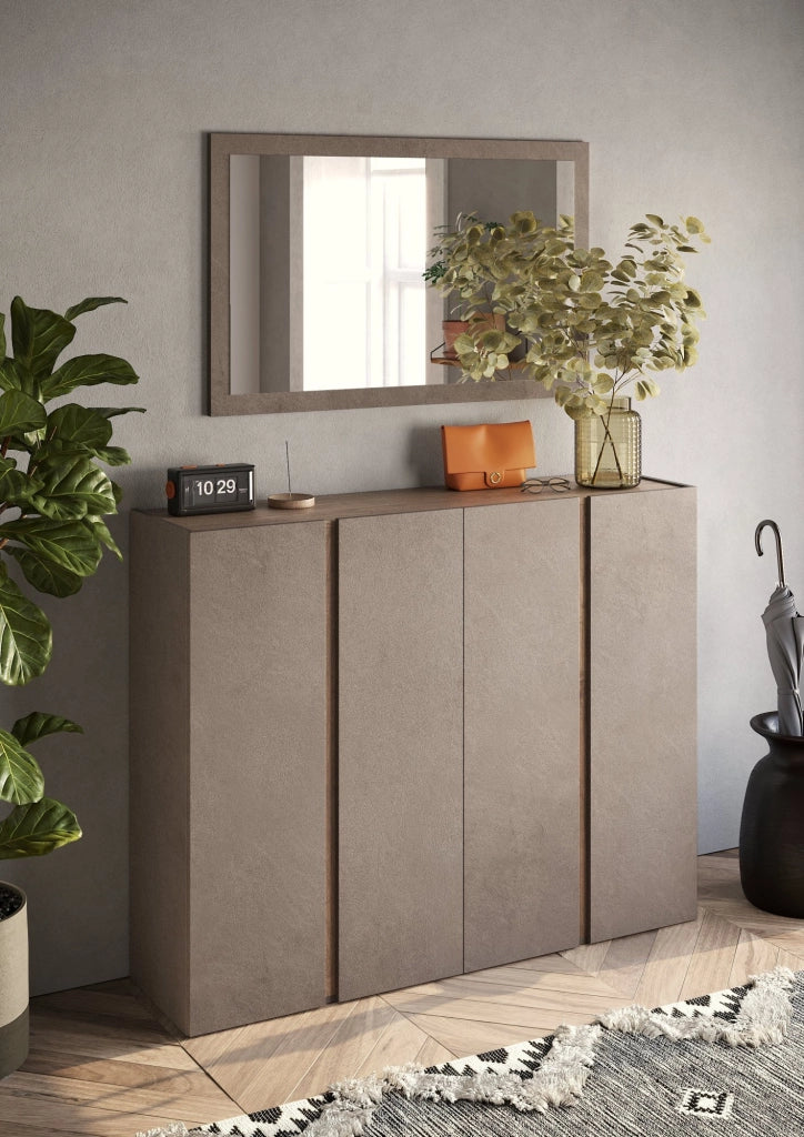 Madia Nebbiuno, Credenza 10 Ripiani, 140x35x111h cm Marrone Bronzo