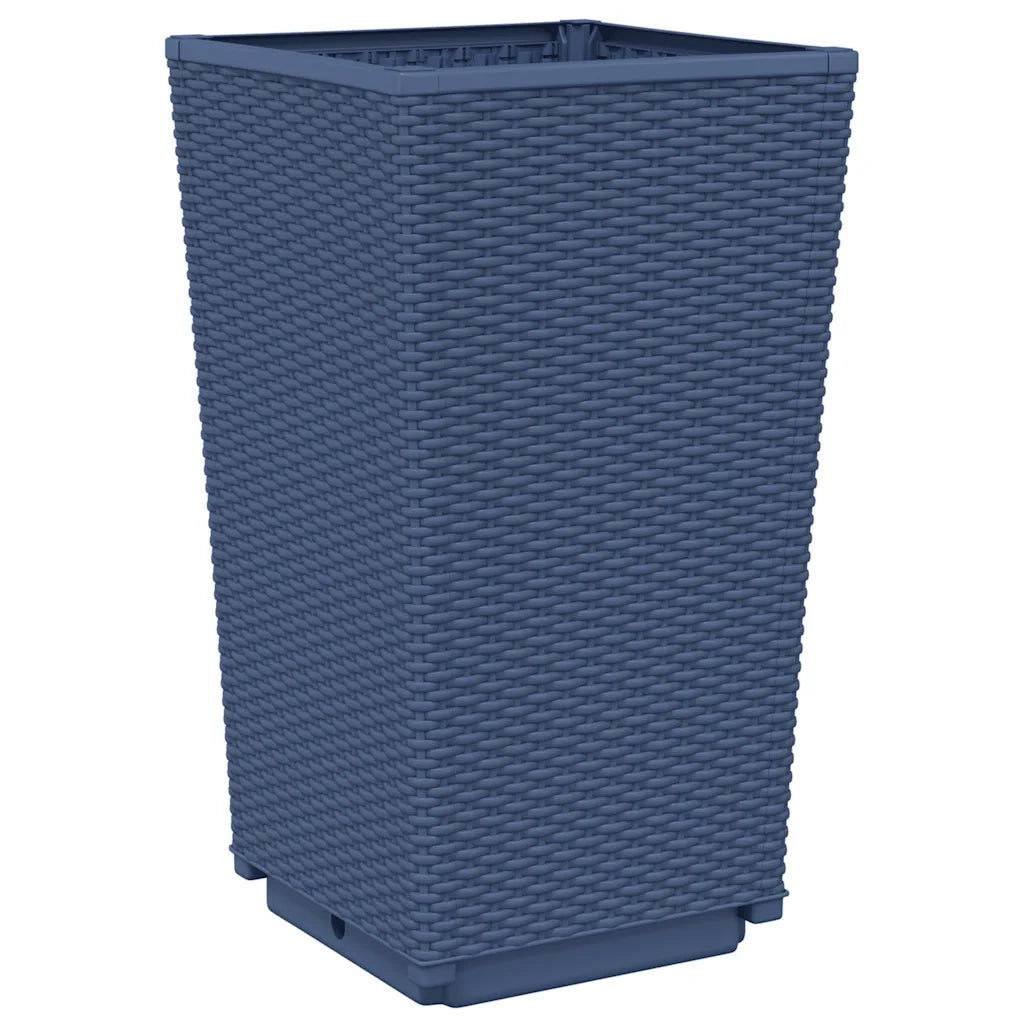Fioriere da Giardino 4 pz Grigio Blu 32,5x32,5x57 cm in PP 367851
