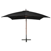 Ombrello | Parasolne a Sbalzo Nero 3x3 m Palo in Abete Massello