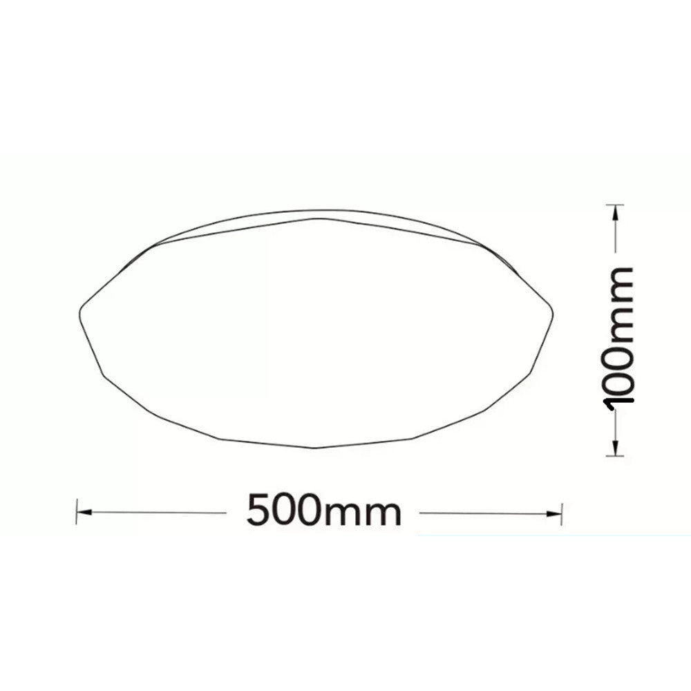 Trade Shop - Plafoniera Led Lampada Soffitto C62-3c 60w 2800lm Cct Luce 3000-6500k Bluetooth Telecomando -