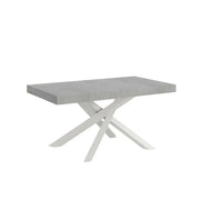 Tavolo allungabile 180/284x90 cm Volantis colore cemento gambe bianche