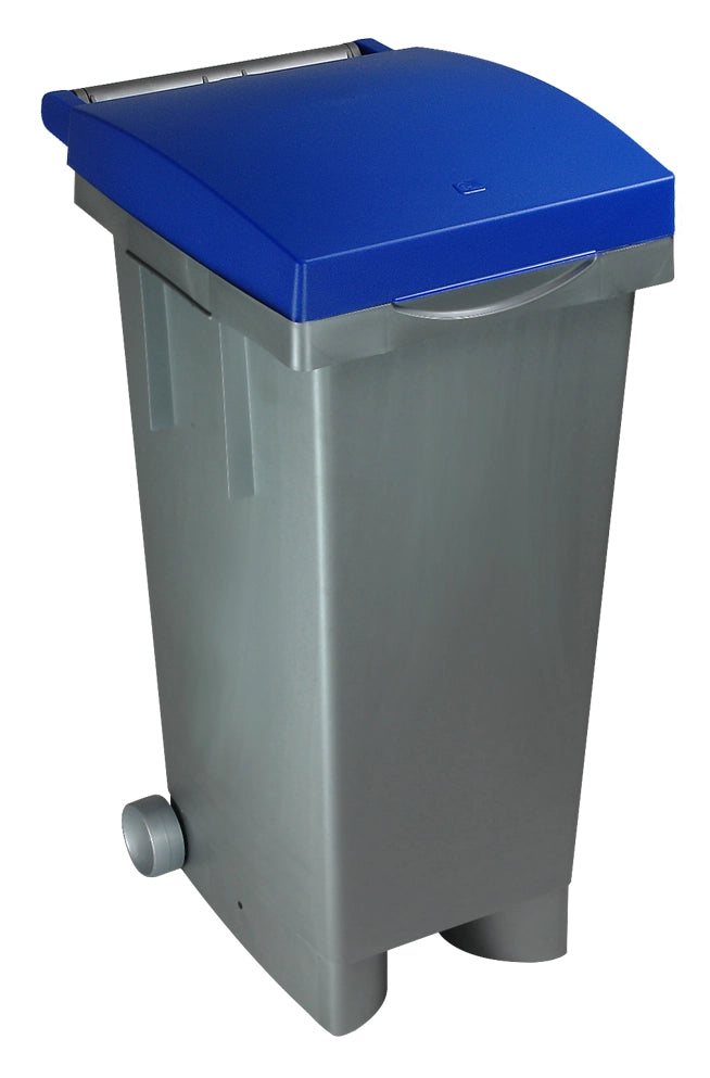 ICS BIDONE TATA COLOR PER DIFFERENZIATA Lt. 80 - cm. 38x50x80 h col. Blu/Grigio