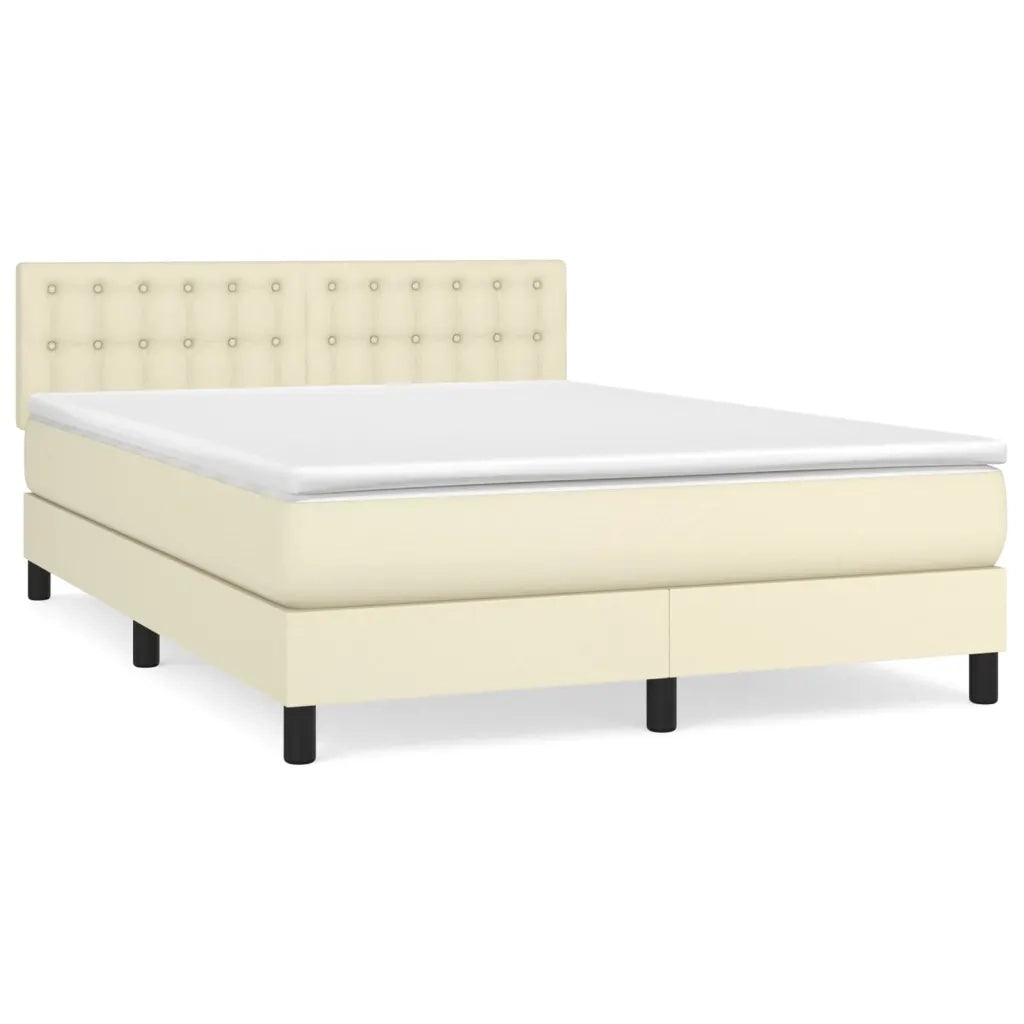 Giroletto a Molle con Materasso Crema 140x190 cm in Similpelle 3141121
