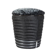 Pouf Doric 320 in Antracite e Legno di Pioppo